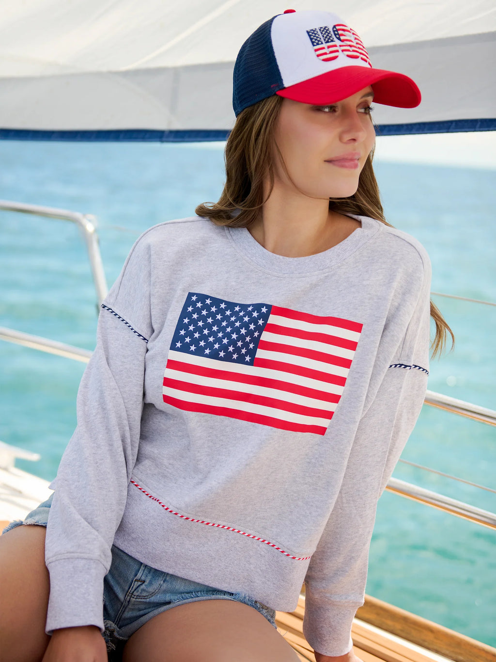 American Flag Relaxed Sweatshirt