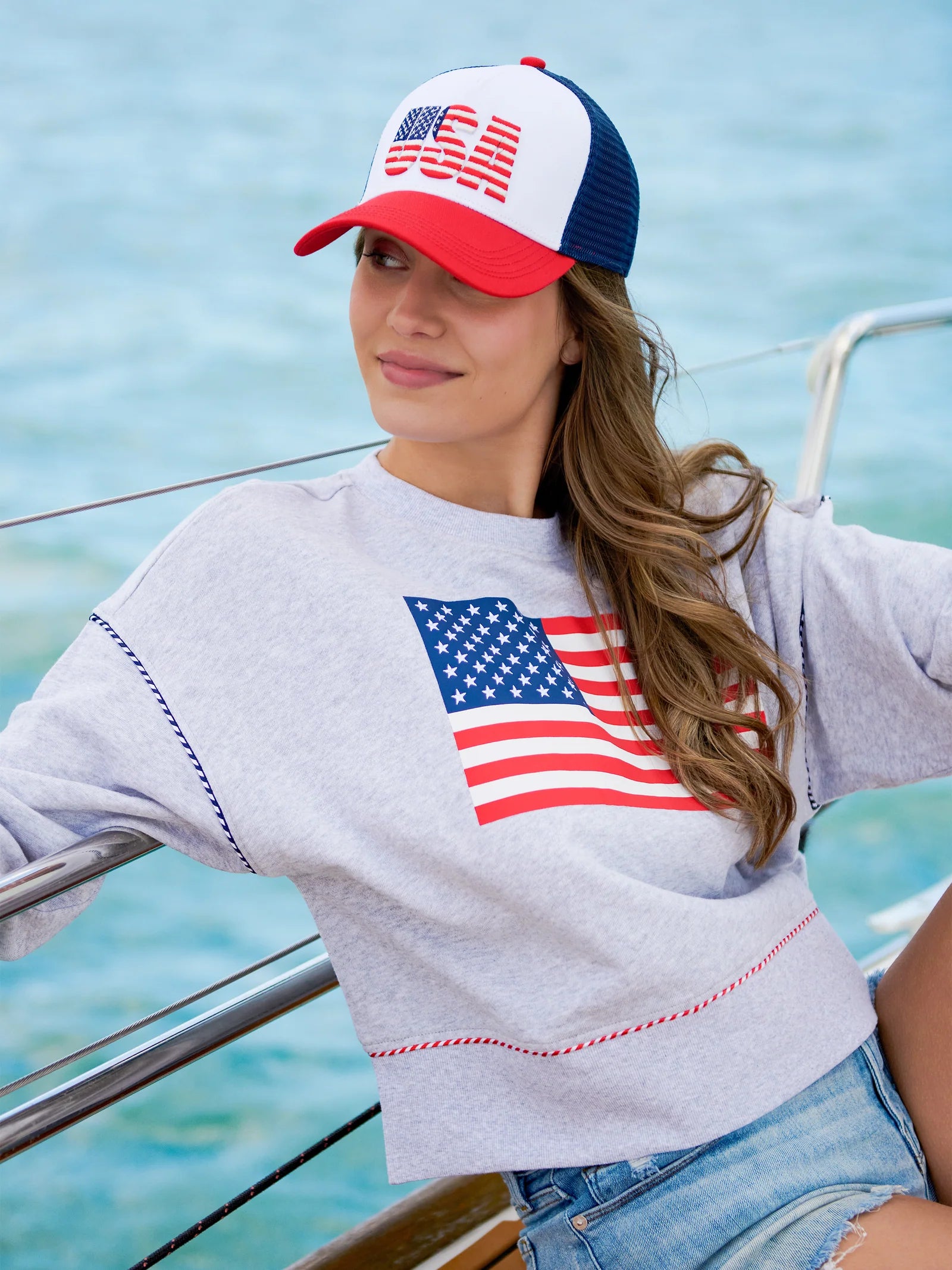 American Flag Relaxed Sweatshirt