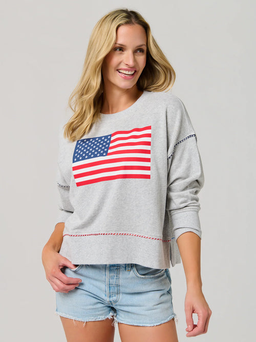 American Flag Relaxed Sweatshirt