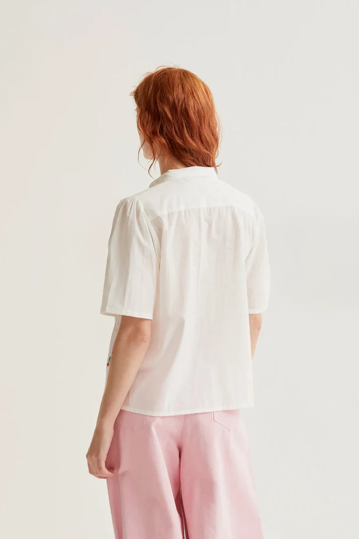 Shirt with White Cherries print