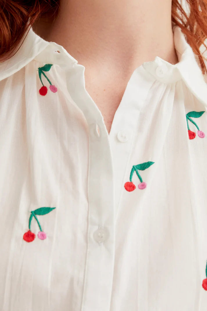 Shirt with White Cherries print