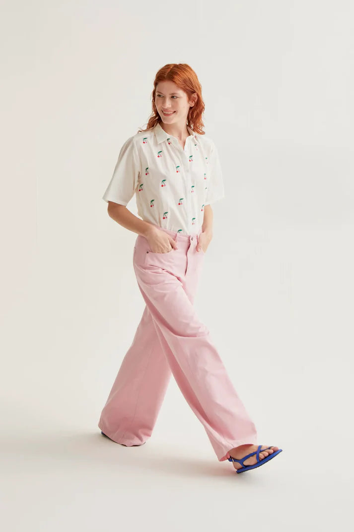 Shirt with White Cherries print
