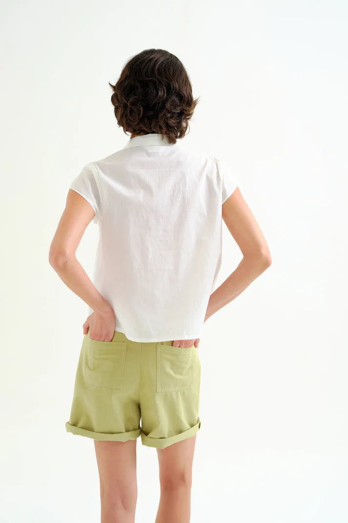 Shirt with red Lobster embroidery