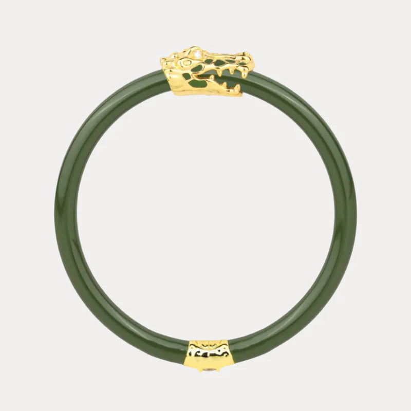 Fauna Crocodile All Weather Bangle Jade