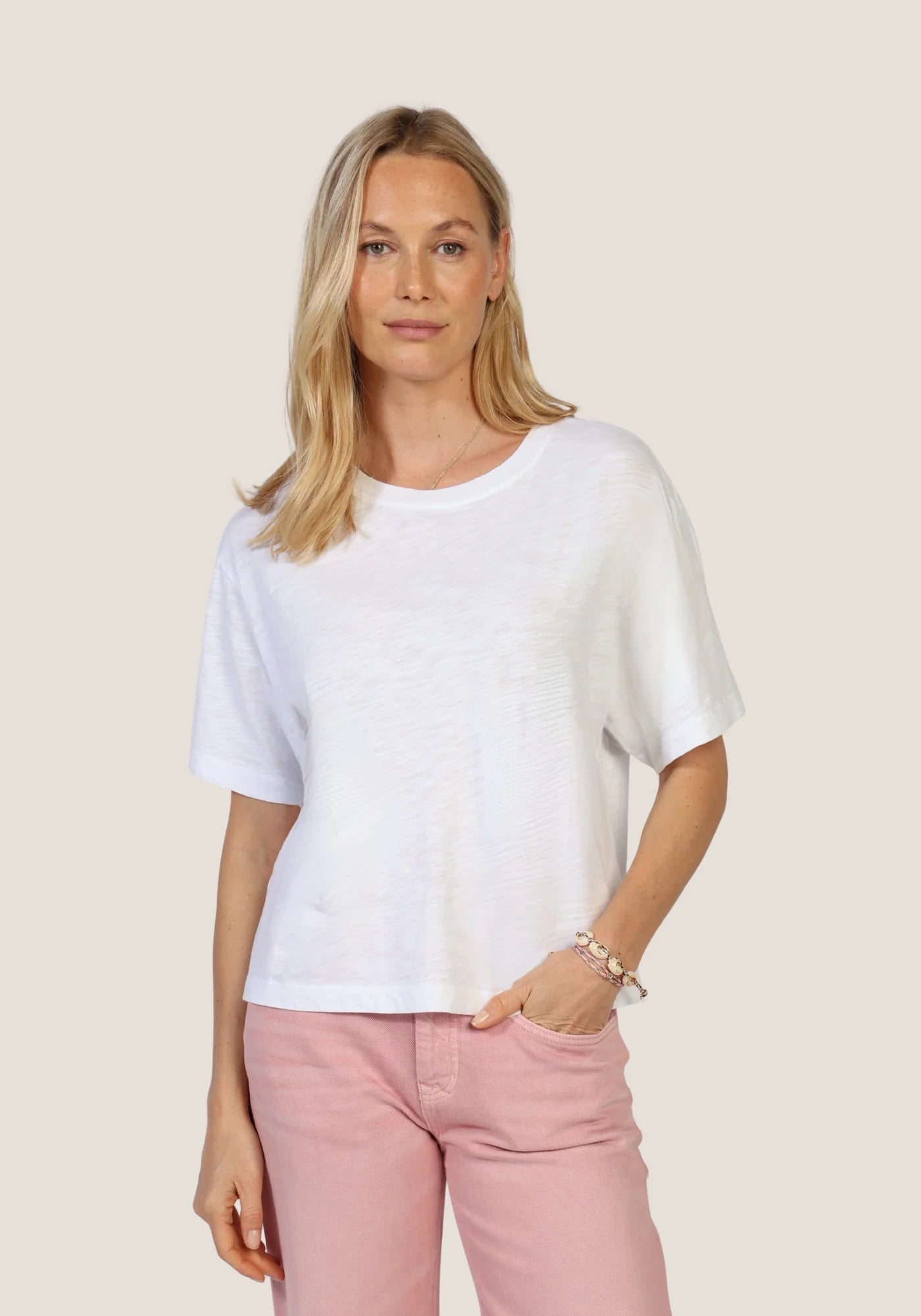 Loose Crew Tee White & Black