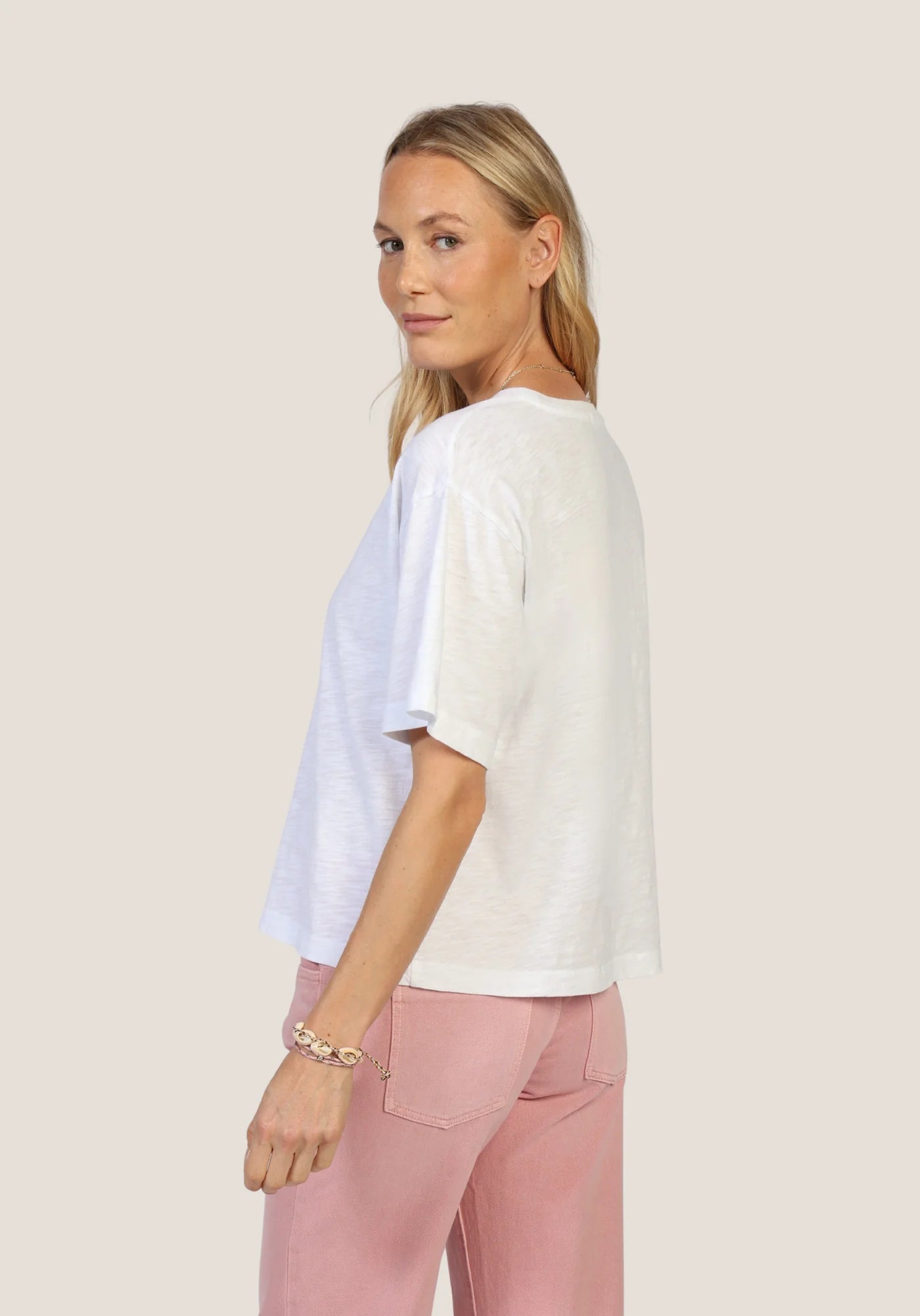 Loose Crew Tee White & Black