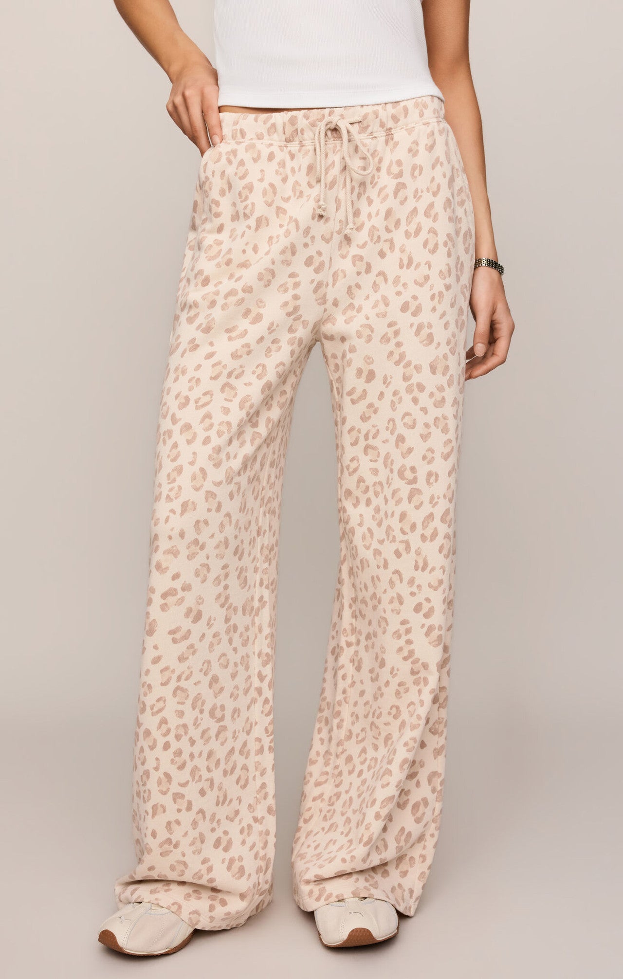 Hunter Knit Leopard Pant Sandstone
