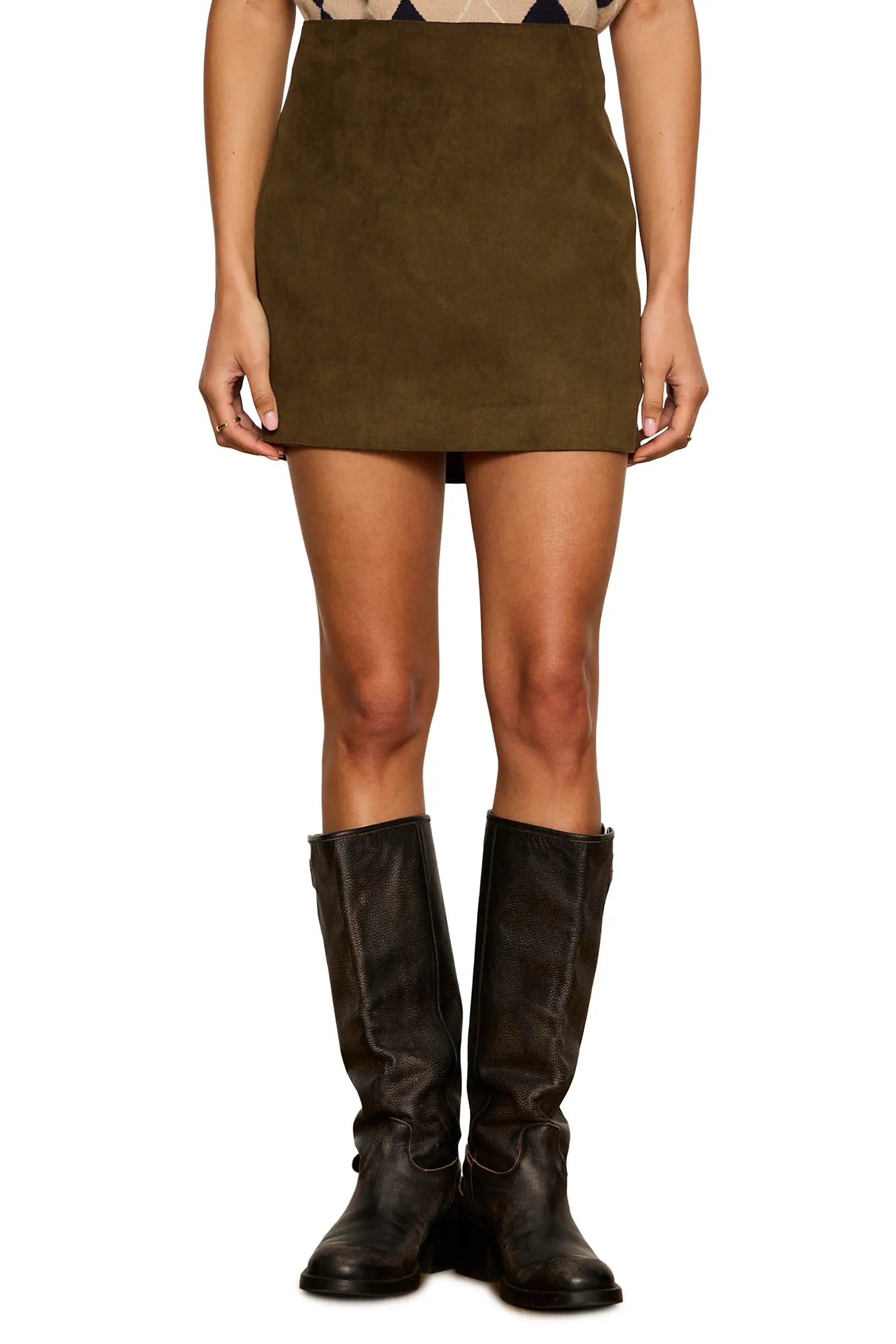 all in suede skirt