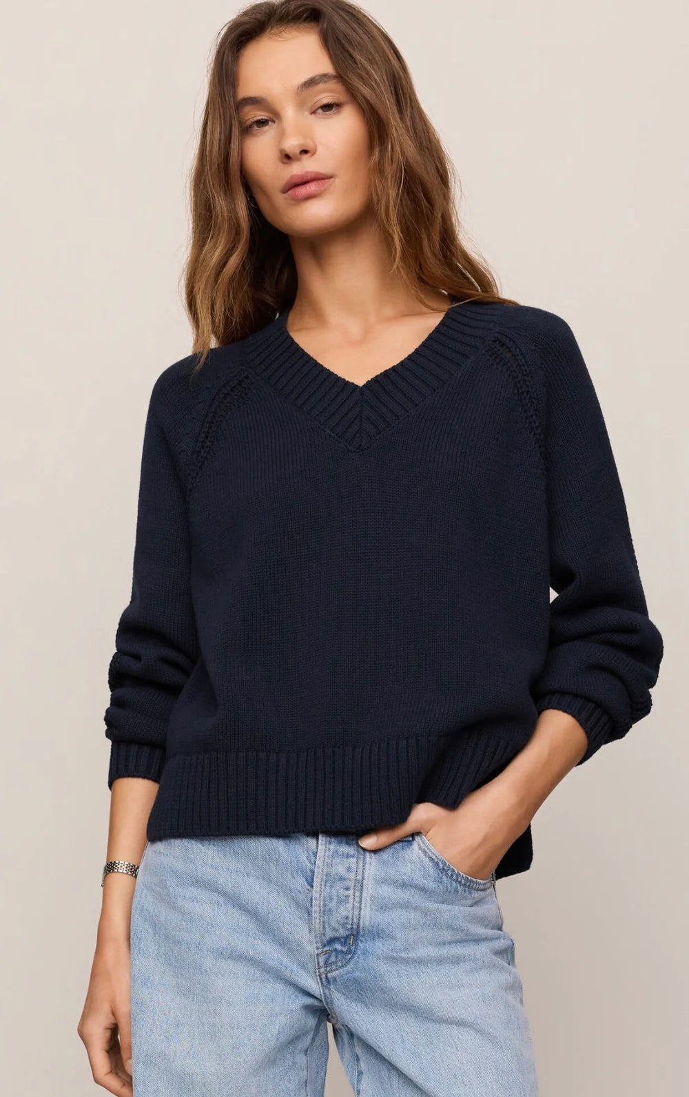 Stratton V-Neck Sweater Eclipse