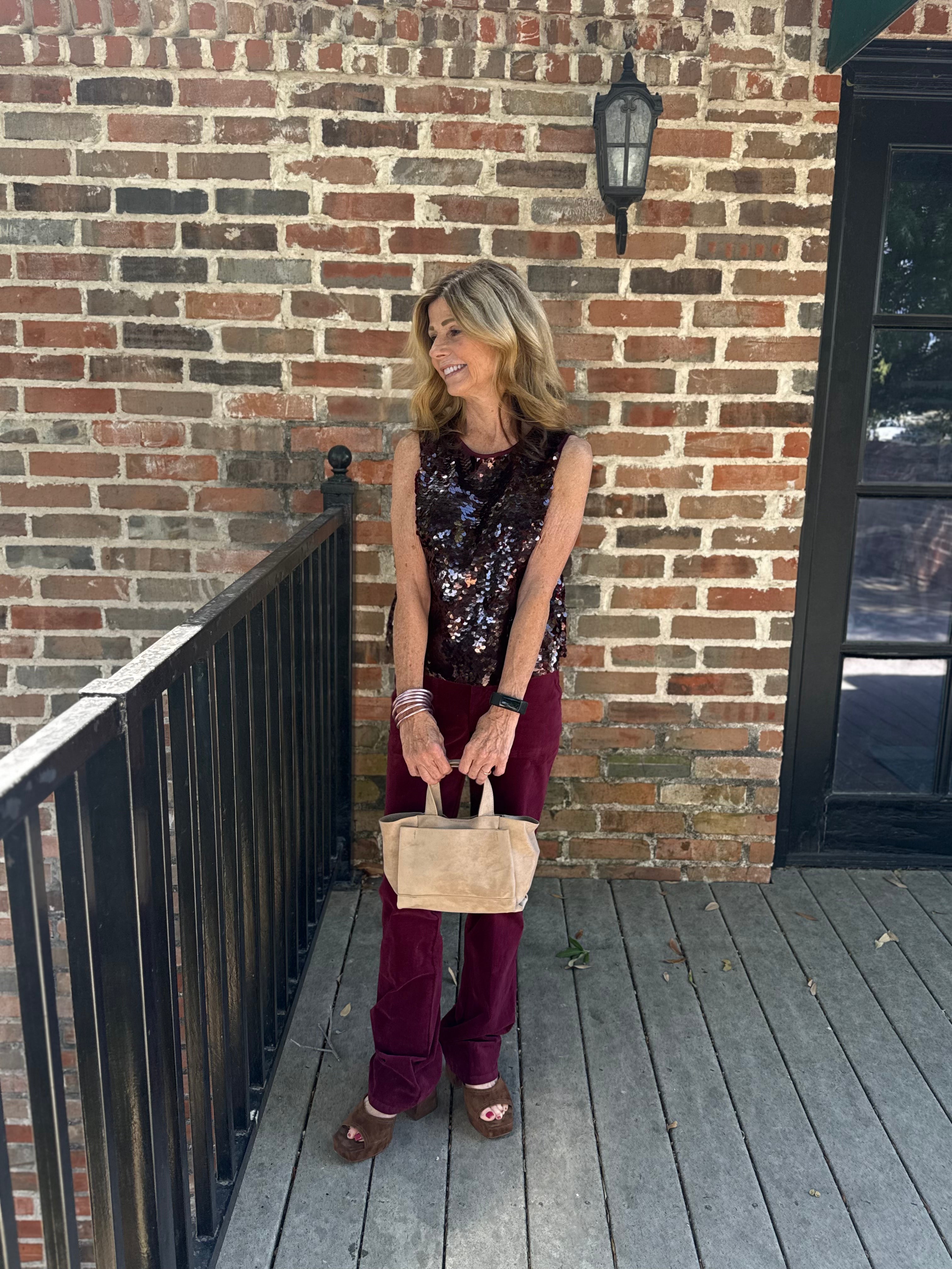 W963 play date velveteen pant/San