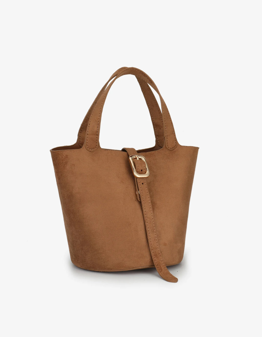 Joya Bucket Mini Faux Suede Camel
