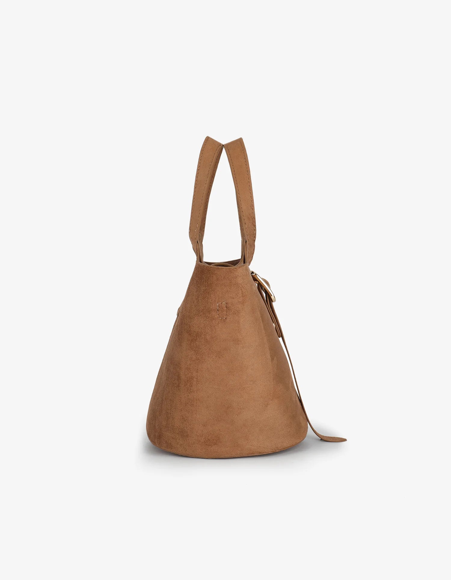 Joya Bucket Mini Faux Suede Camel