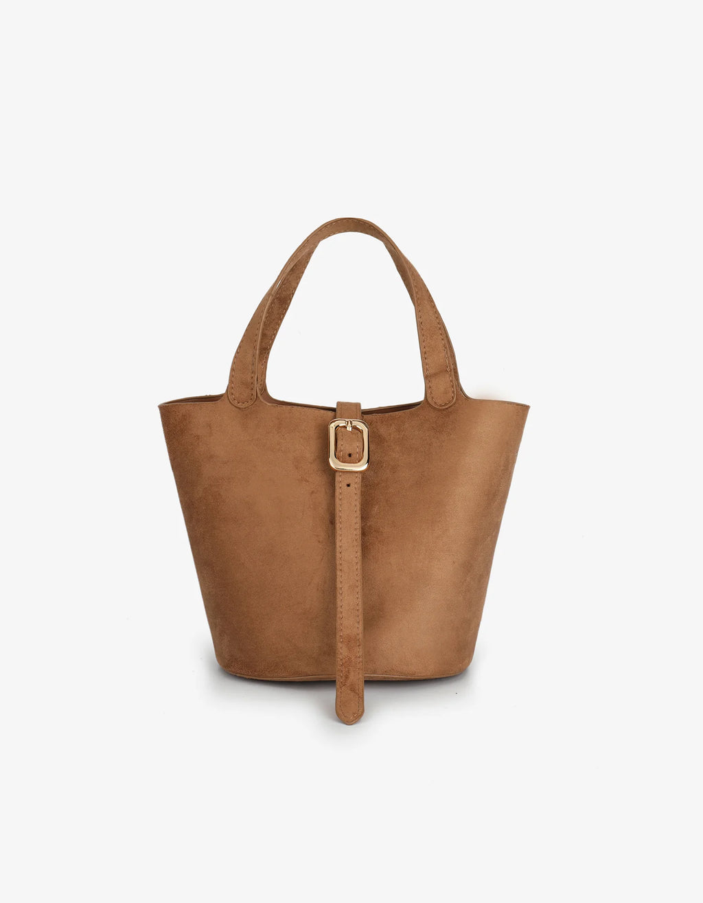 Joya Bucket Mini Faux Suede Camel