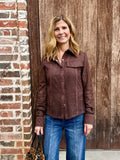 W1017 suede lattice cut out shirt/DC