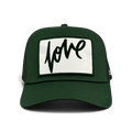 Love Cursive Trucker - Hunter Green