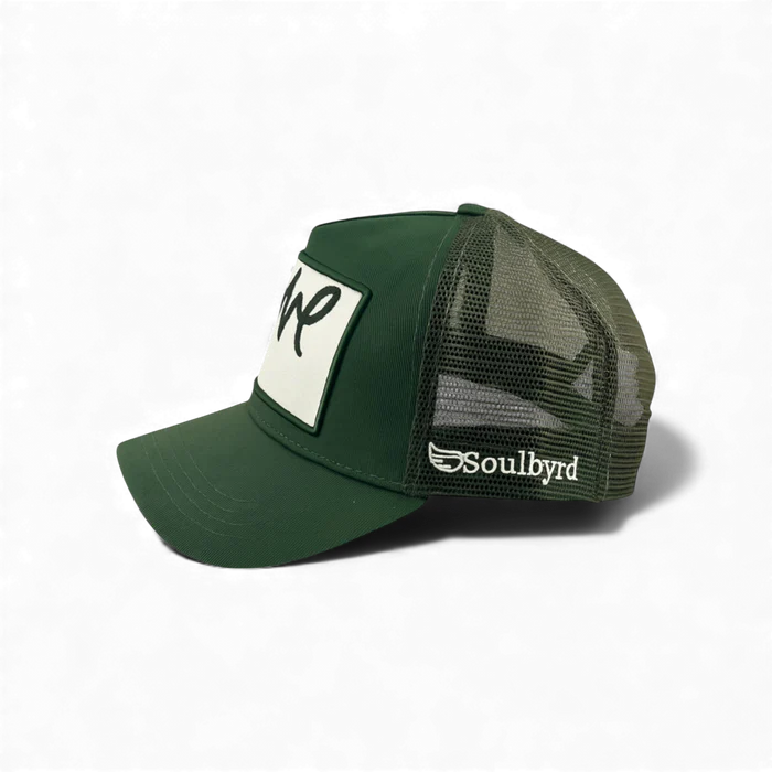 Love Cursive Trucker - Hunter Green