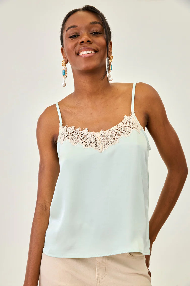 Lace Neckline Lingerie Top