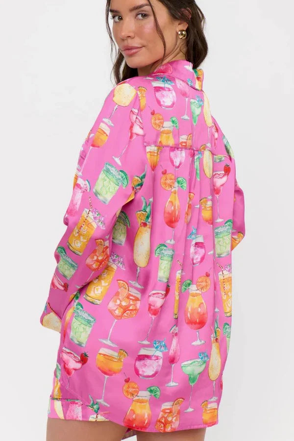 Favorite PJ Set Pink Sunset Cocktail Silky