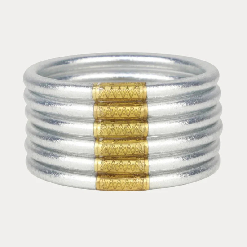 Silver All Weather Bangles (Set of 6)