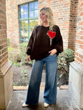 W950 Brown Mockneck with Heart/VH
