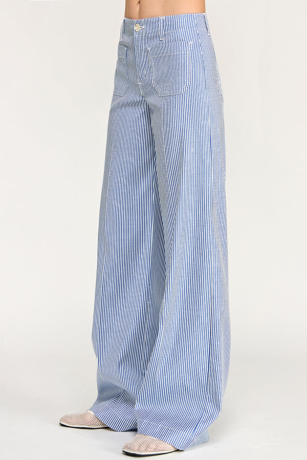 Hampton Wide Leg French Blue Stripe