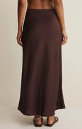 Viva Satin Midi Skirt Chocolate