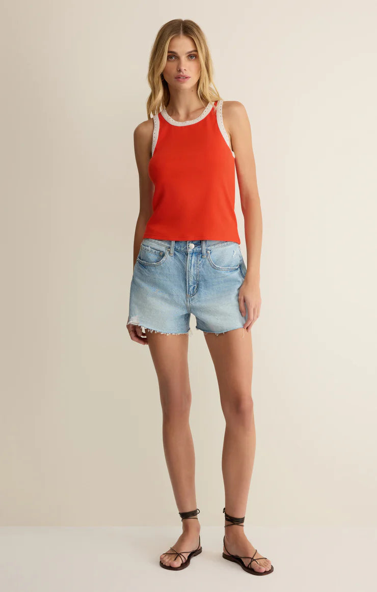 Clarke Rib Tank Lychee