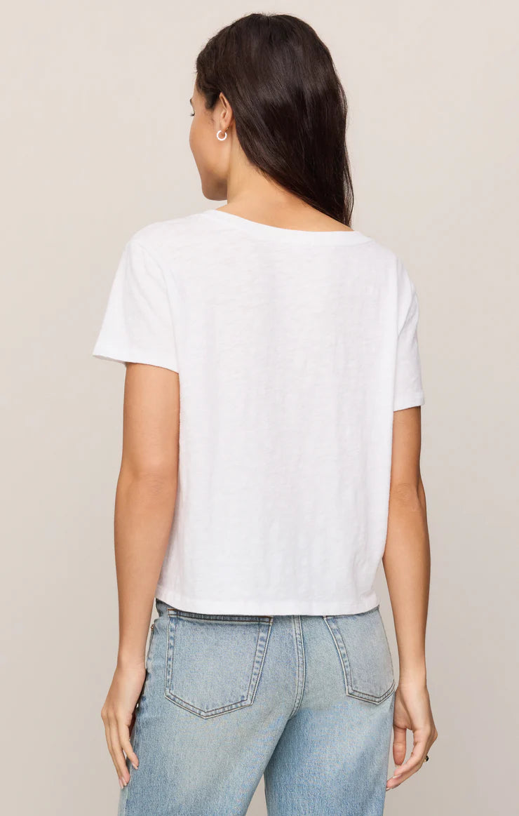 Nomad V Neck Tee White and Eclipse