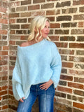 W851 knit sweater lt blue/Ast