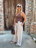 W848 woven pant beige/Ast