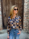 W849 woven shirt/blue geo/As
