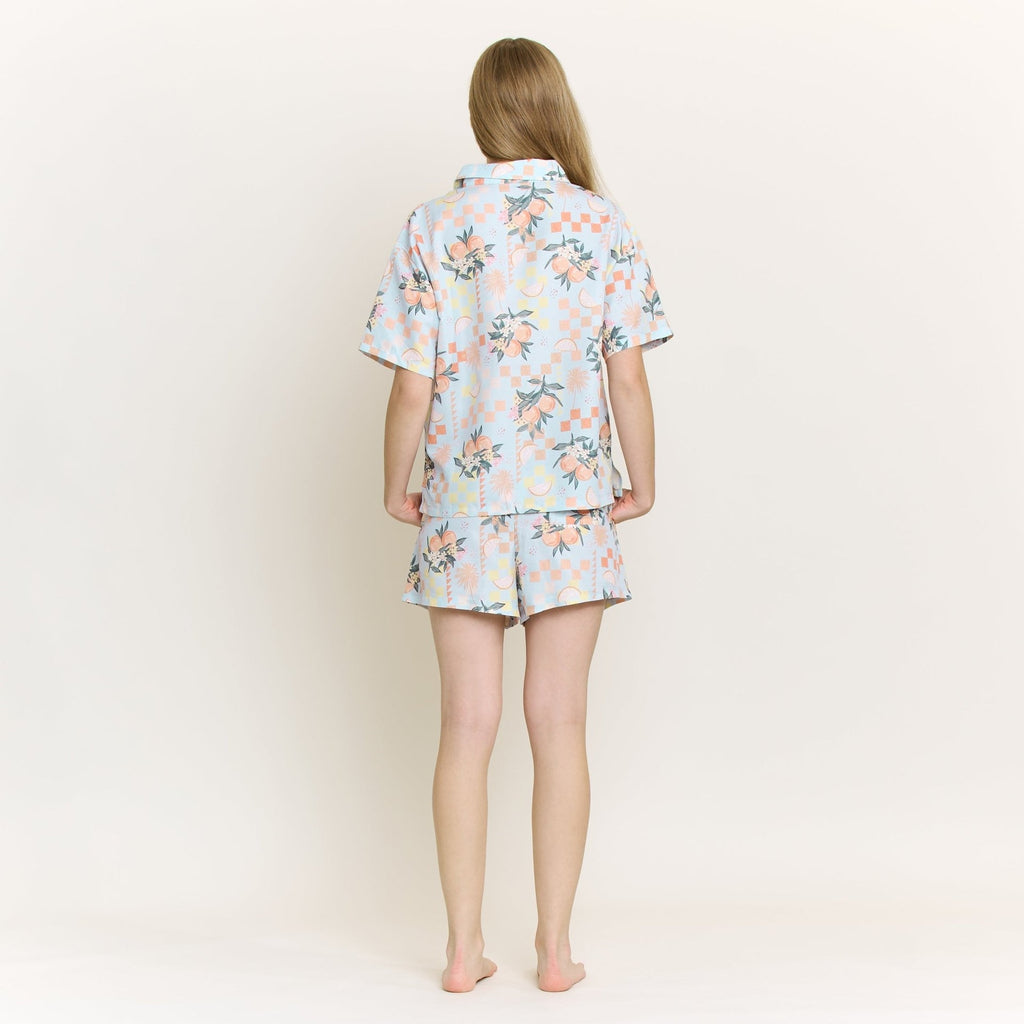 Brunch Date Shortie PJ Set in Citrus Check