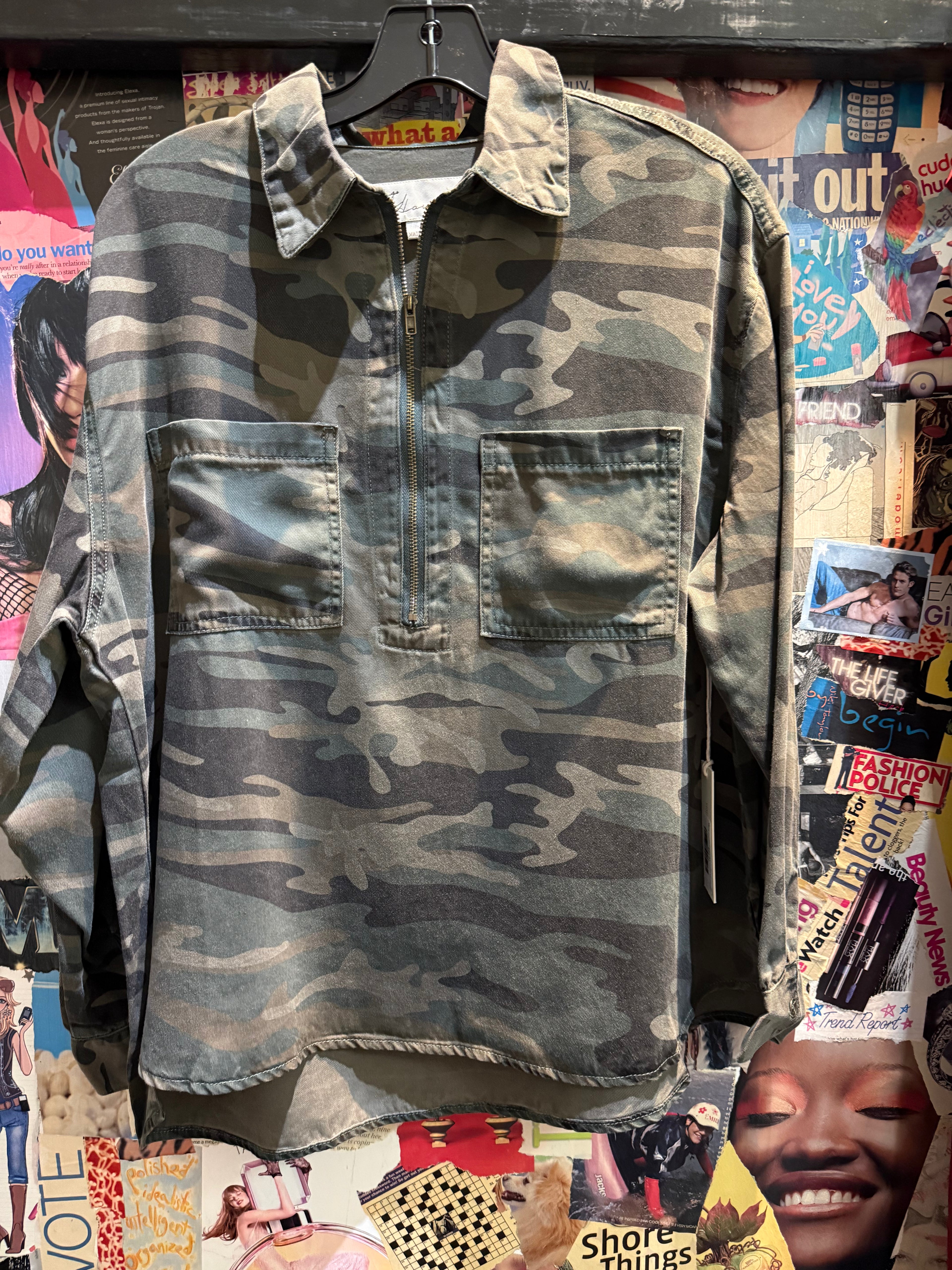 W879 Forest camo prt tercel qtr zip/VH